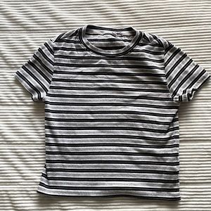 Cropped striped tee